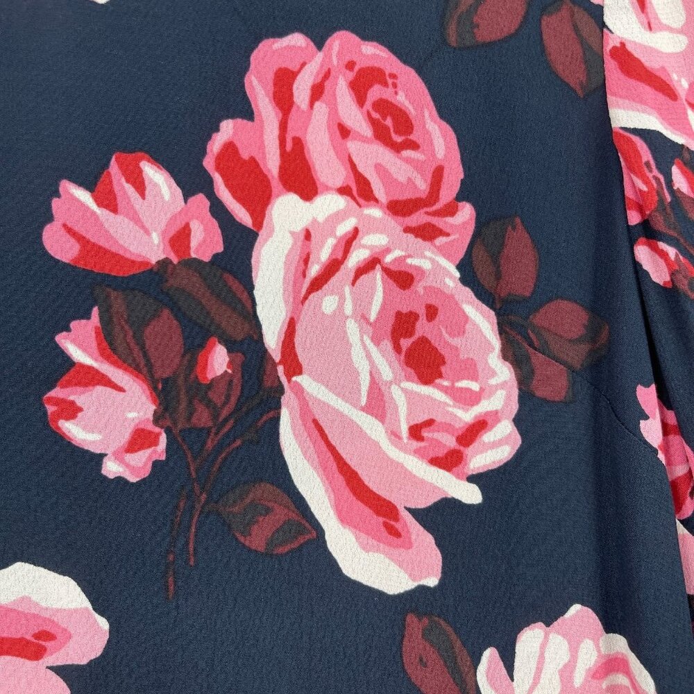 Kate Spade Rosa Dress 3/4 Sleeve Ruffle Tiered Rose Print Shift Dress - Picture 4 of 14